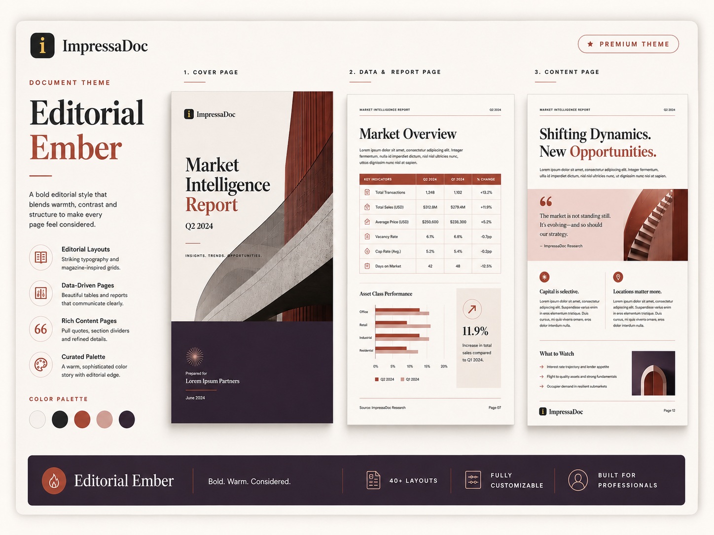 Editorial Ember theme preview
